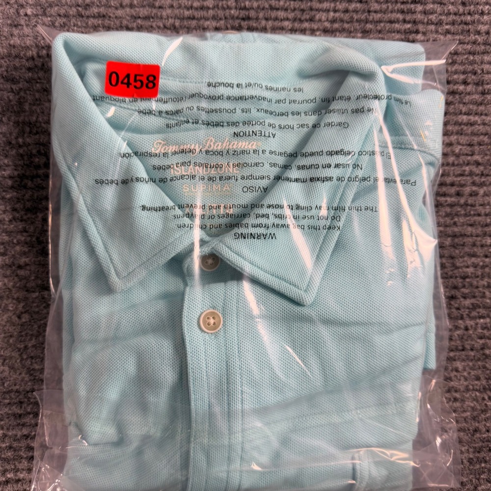 Tommy Bahama Mens XXL IslandZone Supima Cotton Pique Button Down Shirt Aqua Blue - Picture 10 of 10